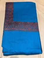 Light Blue Semi Pashmina Kashmiri Shawl, Border Embroidery