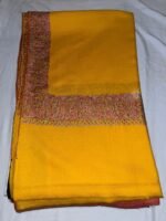 Yellow Semi Pashmina Kashmiri Shawl, Doordaar Embroidery Work