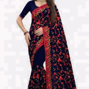 Hand Embroidered Kashmiri Saree