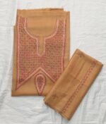 Luxurious 3 Pc Sonzi embroidery and intricate Tilla work Brown Suit