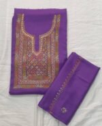 Luxurious 3 Pc Sonzi embroidery and intricate Tilla work Purple Suit