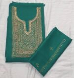 Luxurious 3 Pc Sonzi embroidery and intricate Tilla work Green Suit