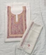 Luxurious 3 Pc Sonzi embroidery and intricate Tilla work White Suit