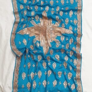 Premium Tusha-Pashmina Stole with Intricate Tilla Work & Traditional Jamawar Design #3