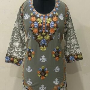 Elegant Georgette Aari Embroidery Kurti #4