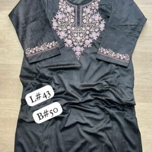 Holland Makhmal Pheran with cutwork and Machine Sozni work